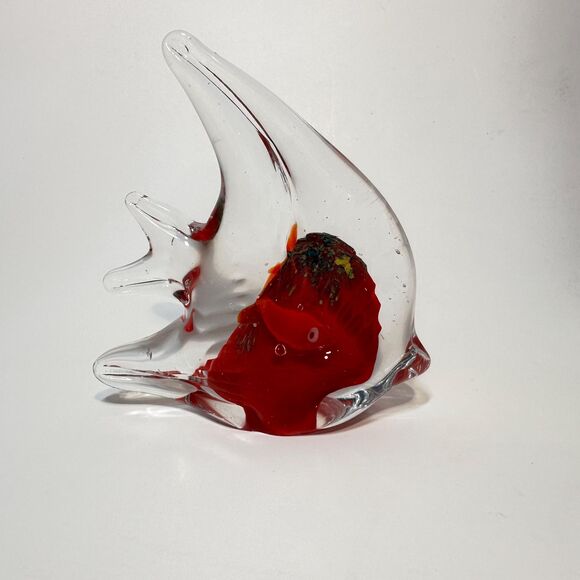 Amazon.com: Hand Blown Glass Fish Figurines Ornament, Sea  Vintage Art Glass Fish Figurines Paperweights Set of 2 Hand-Blown Nautical Decor